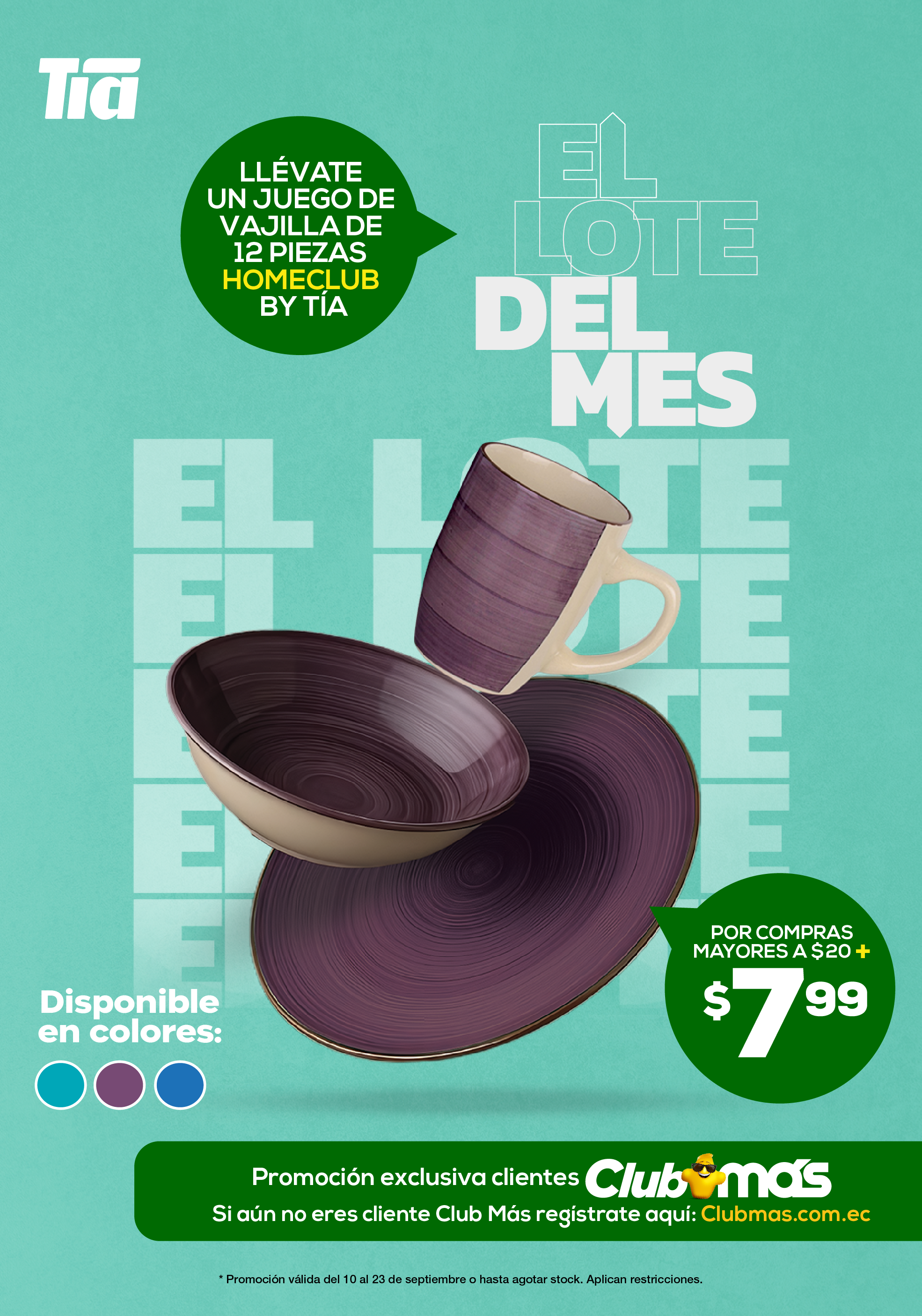 LOTE DEL MES - VAJILLAS